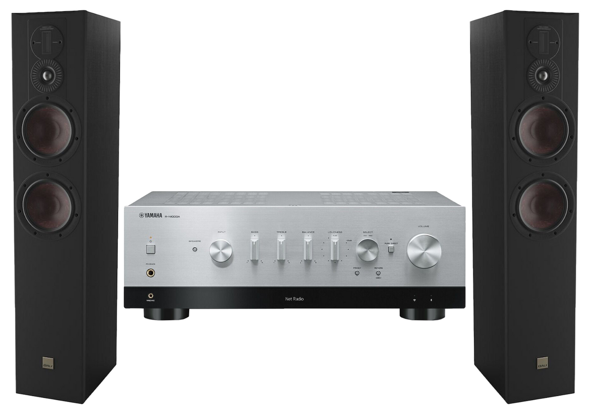 Yamaha R-N1000A Network Receiver Amplifier + Dali Opticon 6 Mk2 Floor Standing Speakers