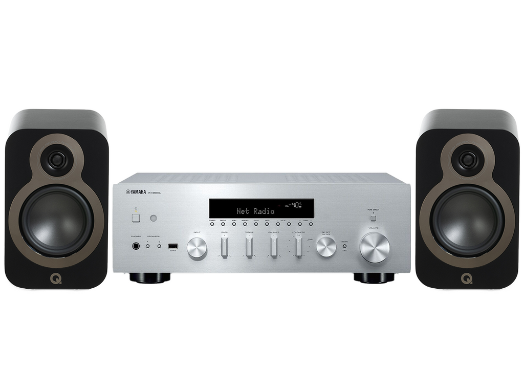 Yamaha R-N600A Network Receiver Amplifier + Q Acoustics 3020C Bookshelf Speakers