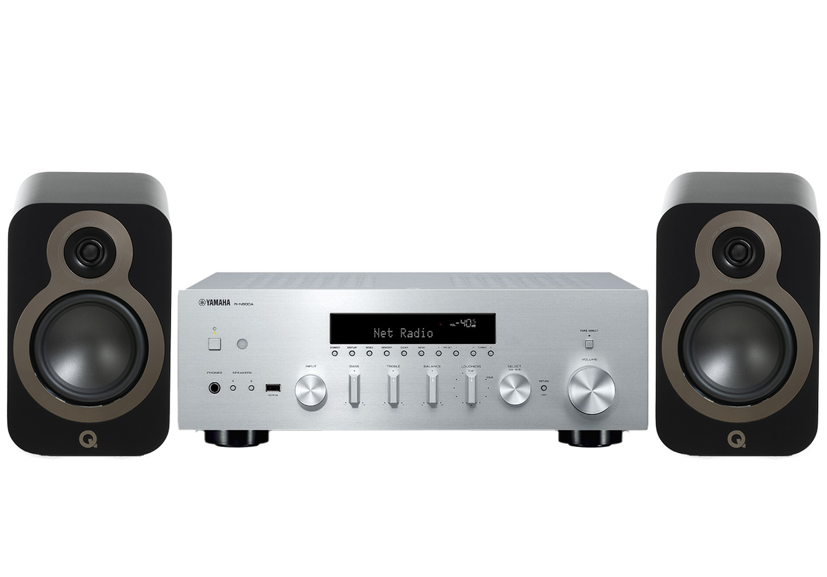 Yamaha R-N600A Network Receiver Amplifier + Q Acoustics 3020C Bookshelf Speakers