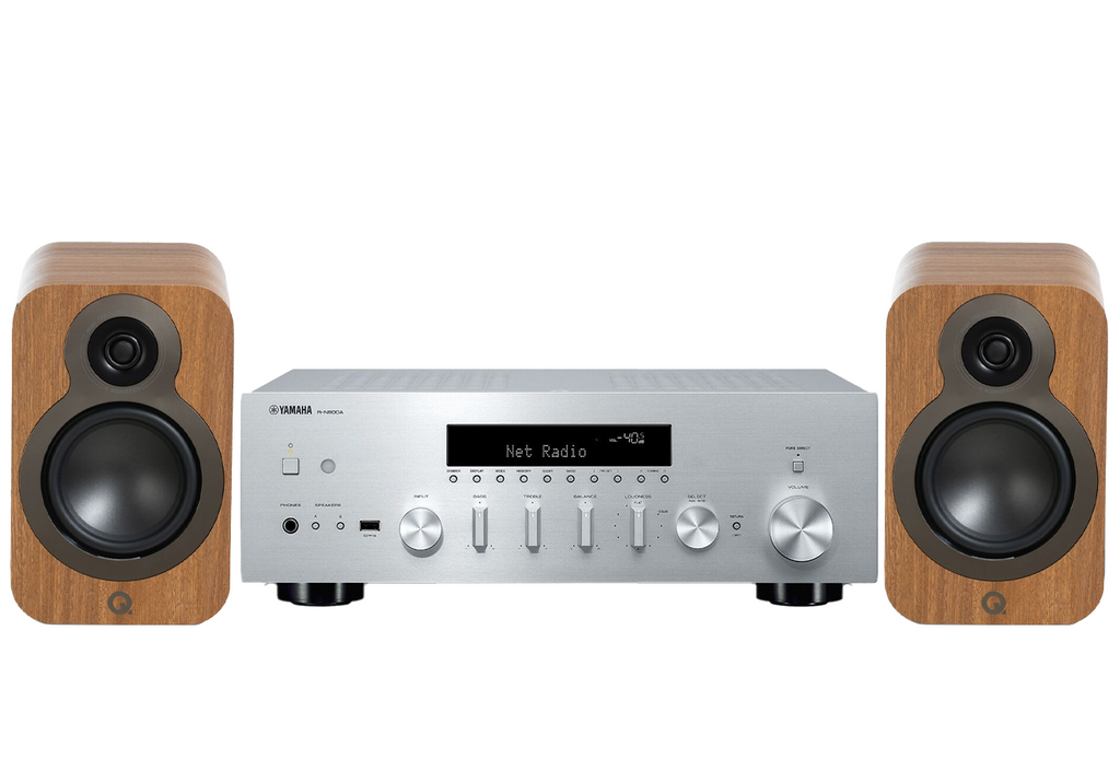 Yamaha R-N600A Network Receiver Amplifier + Q Acoustics 3020C Bookshelf Speakers