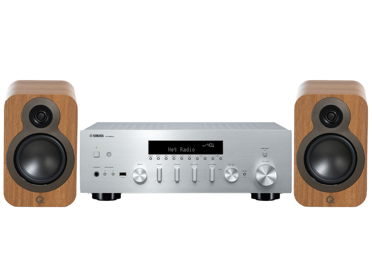 Yamaha R-N600A Network Receiver Amplifier + Q Acoustics 3020C Bookshelf Speakers