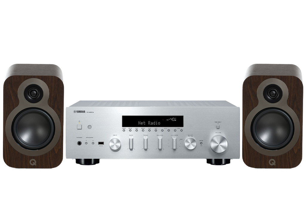 Yamaha R-N600A Network Receiver Amplifier + Q Acoustics 3020C Bookshelf Speakers