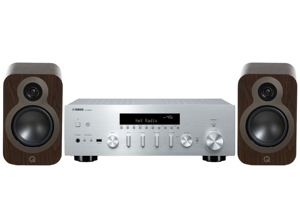 Yamaha R-N600A Network Receiver Amplifier + Q Acoustics 3020C Bookshelf Speakers