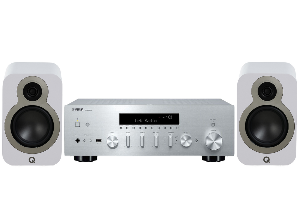 Yamaha R-N600A Network Receiver Amplifier + Q Acoustics 3020C Bookshelf Speakers