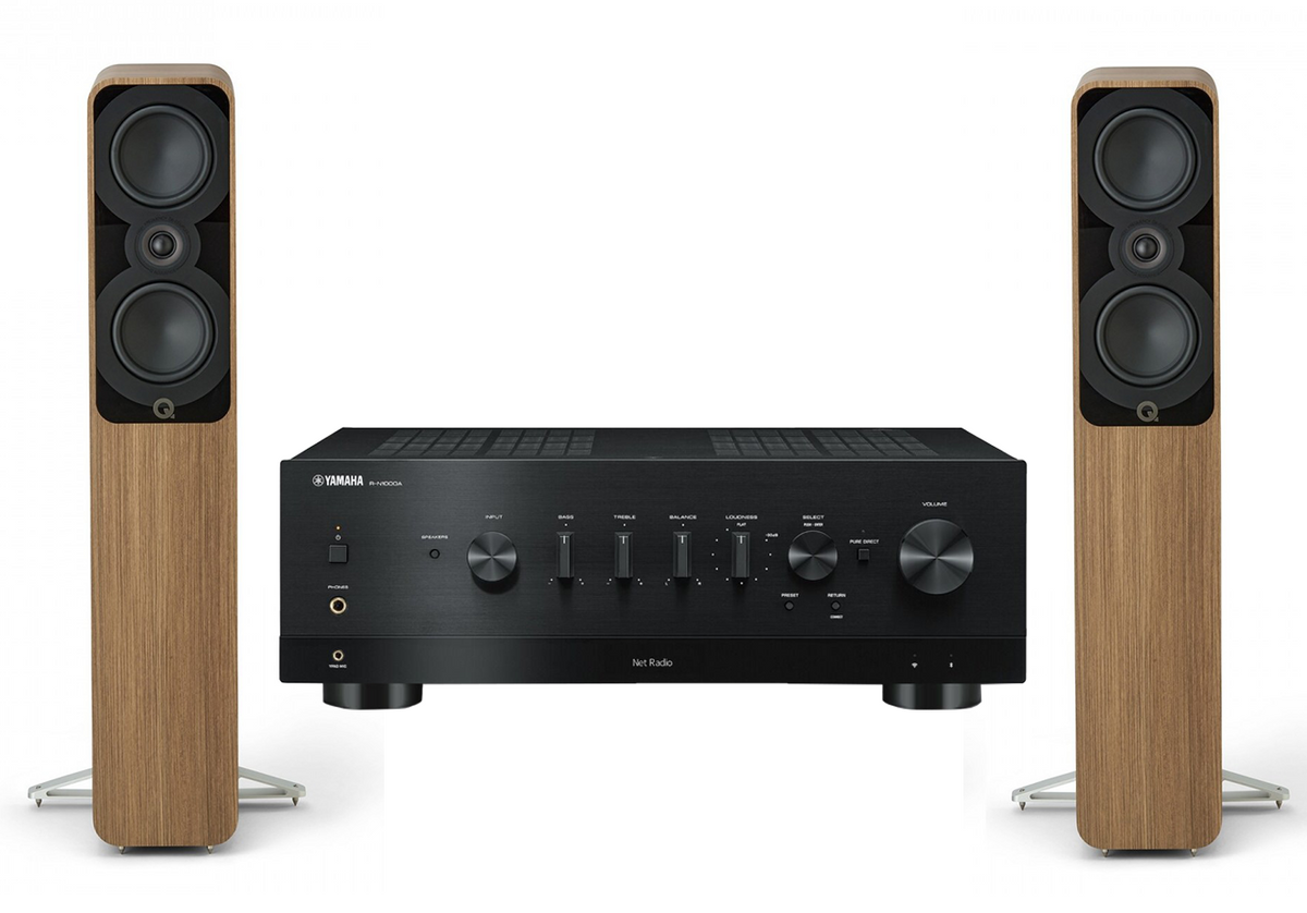 Yamaha R-N1000A Network Receiver Amplifier + Q Acoustics 5040 Floorstanding Speakers