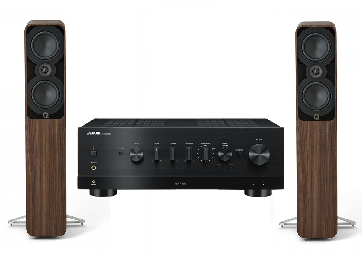 Yamaha R-N1000A Network Receiver Amplifier + Q Acoustics 5040 Floorstanding Speakers