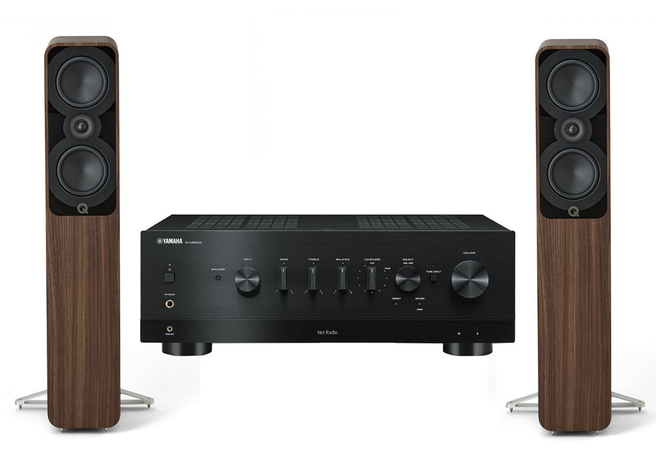 Yamaha R-N1000A Network Receiver Amplifier + Q Acoustics 5040 Floorstanding Speakers