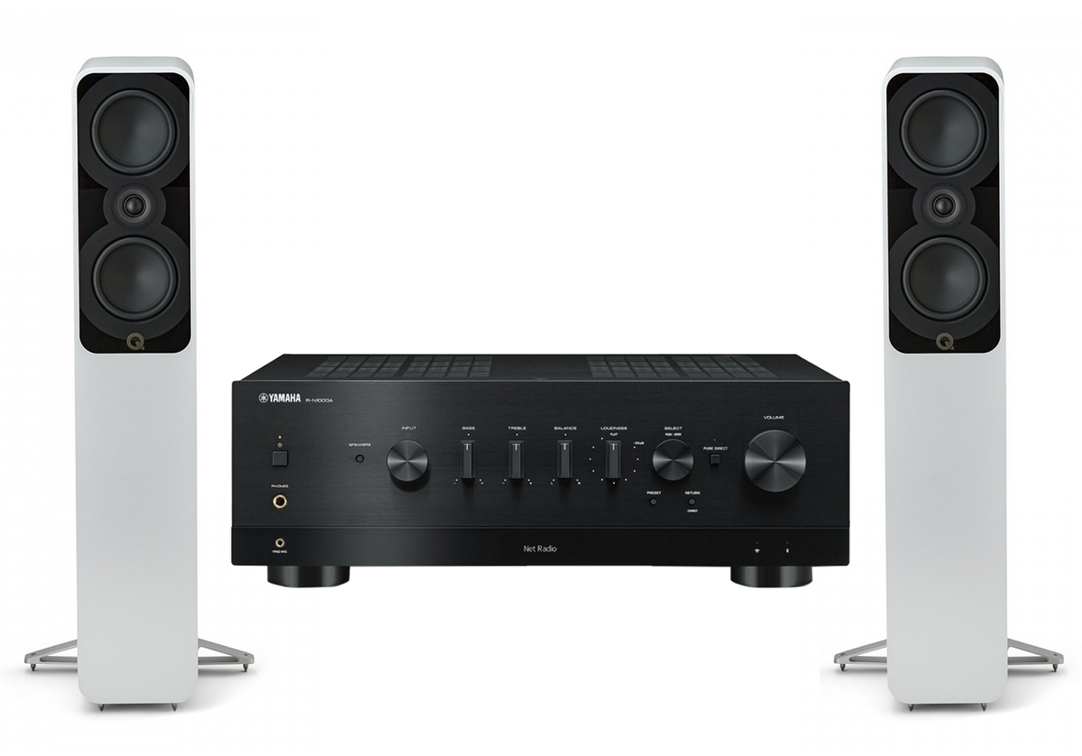 Yamaha R-N1000A Network Receiver Amplifier + Q Acoustics 5040 Floorstanding Speakers