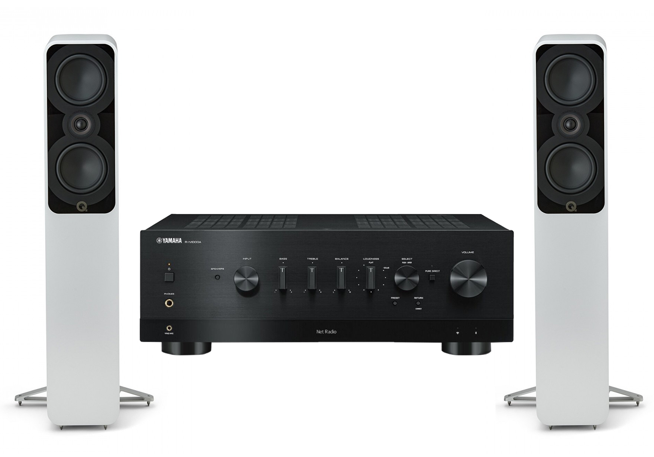Yamaha R-N1000A Network Receiver Amplifier + Q Acoustics 5040 Floorstanding Speakers