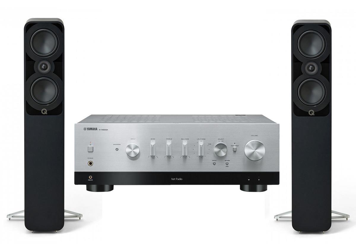 Yamaha R-N1000A Network Receiver Amplifier + Q Acoustics 5040 Floorstanding Speakers