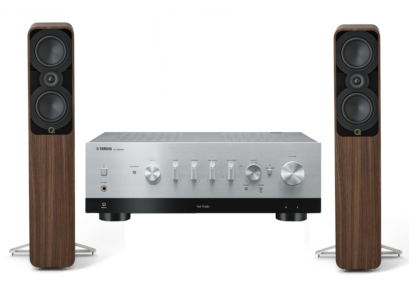 Yamaha R-N1000A Network Receiver Amplifier + Q Acoustics 5040 Floorstanding Speakers
