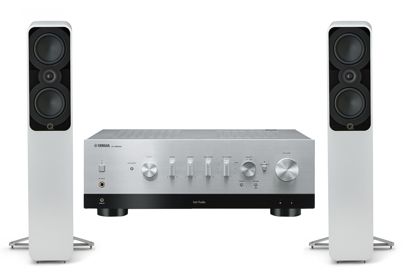 Yamaha R-N1000A Network Receiver Amplifier + Q Acoustics 5040 Floorstanding Speakers