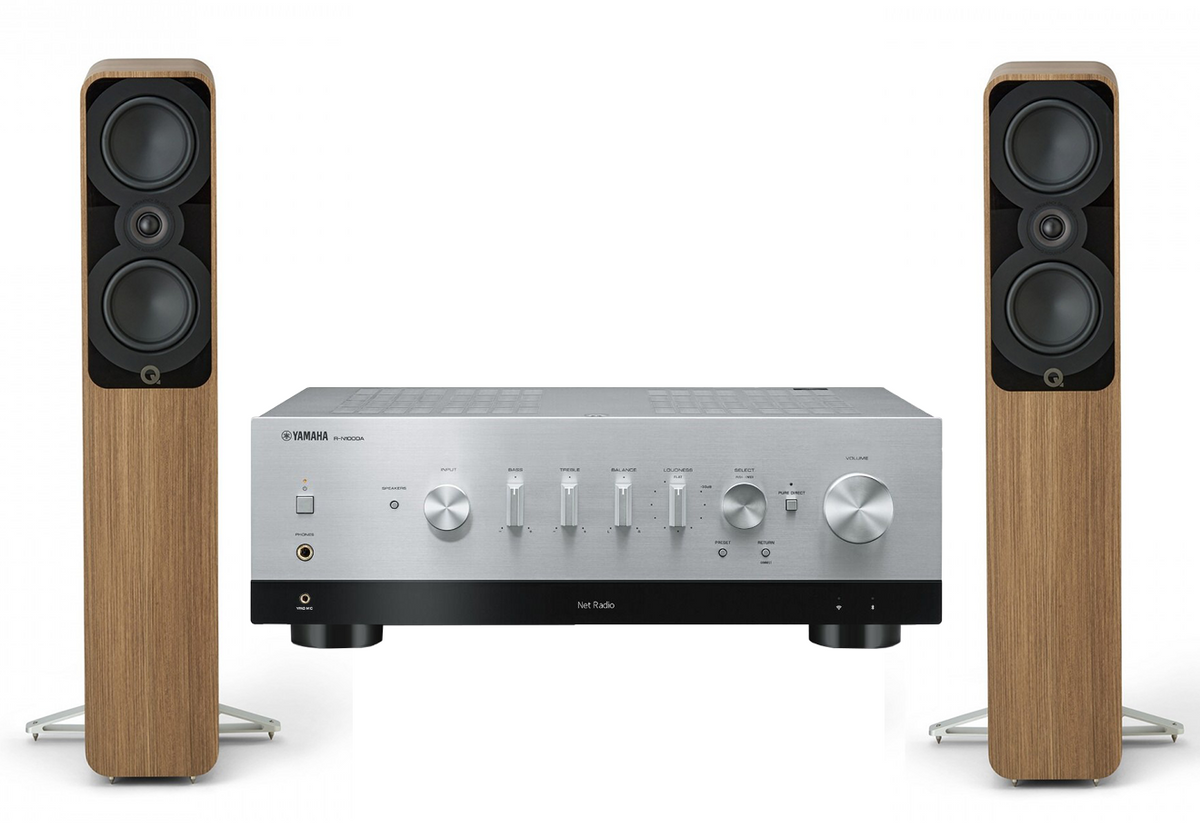 Yamaha R-N1000A Network Receiver Amplifier + Q Acoustics 5040 Floorstanding Speakers