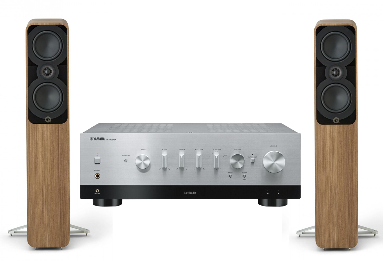 Yamaha R-N1000A Network Receiver Amplifier + Q Acoustics 5040 Floorstanding Speakers