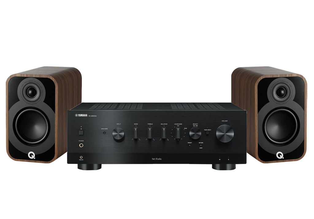 Yamaha R-N1000A Network Receiver Amplifier + Q Acoustics 5020 Bookshelf Speakers