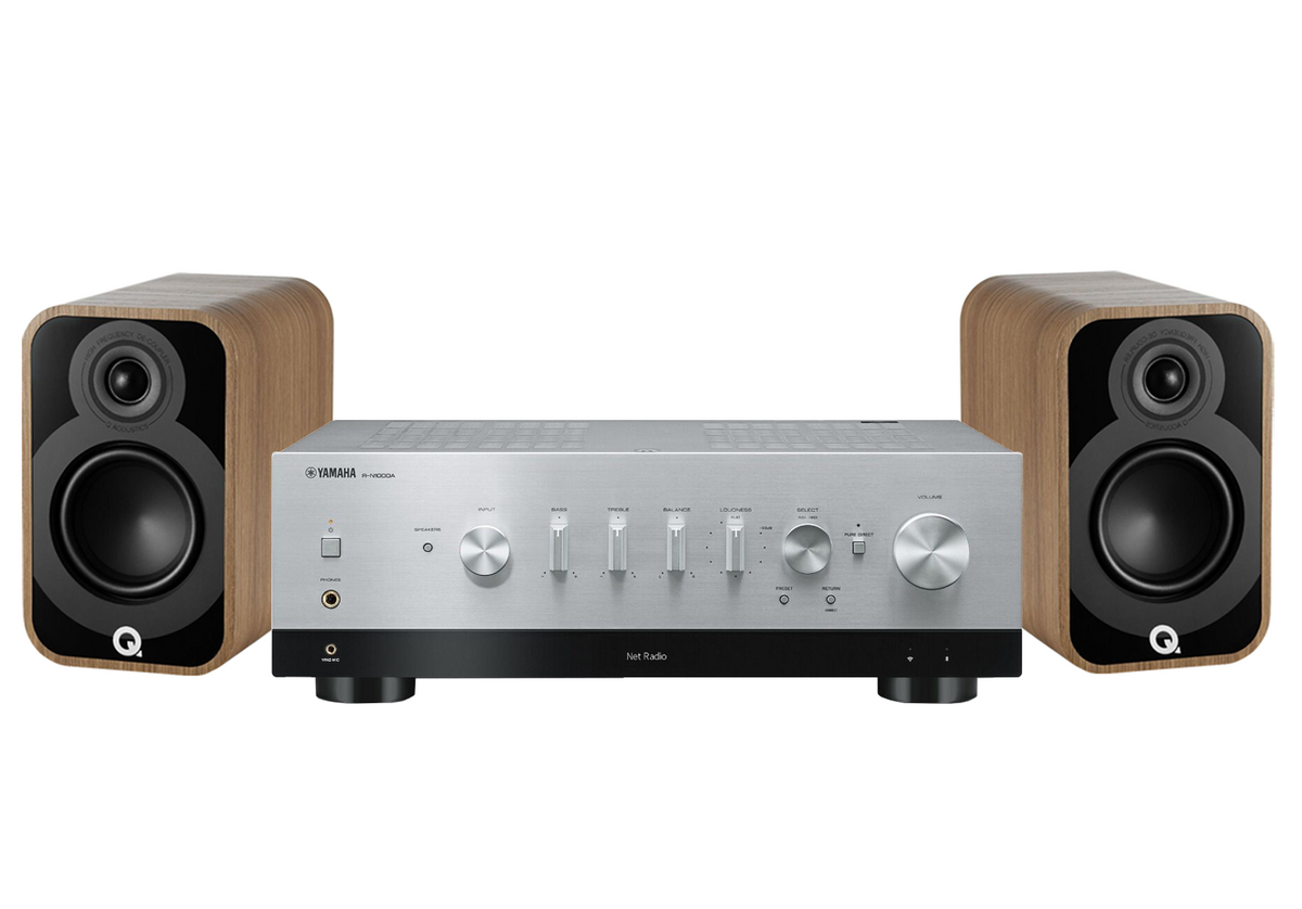 Yamaha R-N1000A Network Receiver Amplifier + Q Acoustics 5020 Bookshelf Speakers