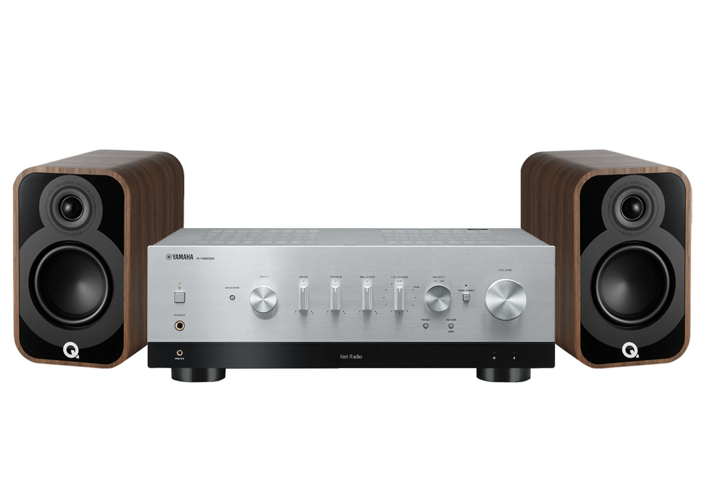 Yamaha R-N1000A Network Receiver Amplifier + Q Acoustics 5020 Bookshelf Speakers