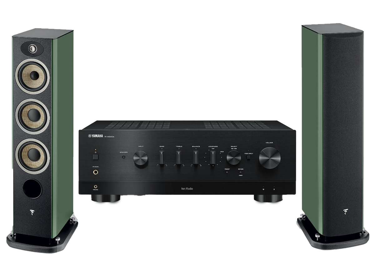 Yamaha R-N1000A Network Receiver Amplifier + Focal Aria Evo X N2 Floor-Standing Speakers