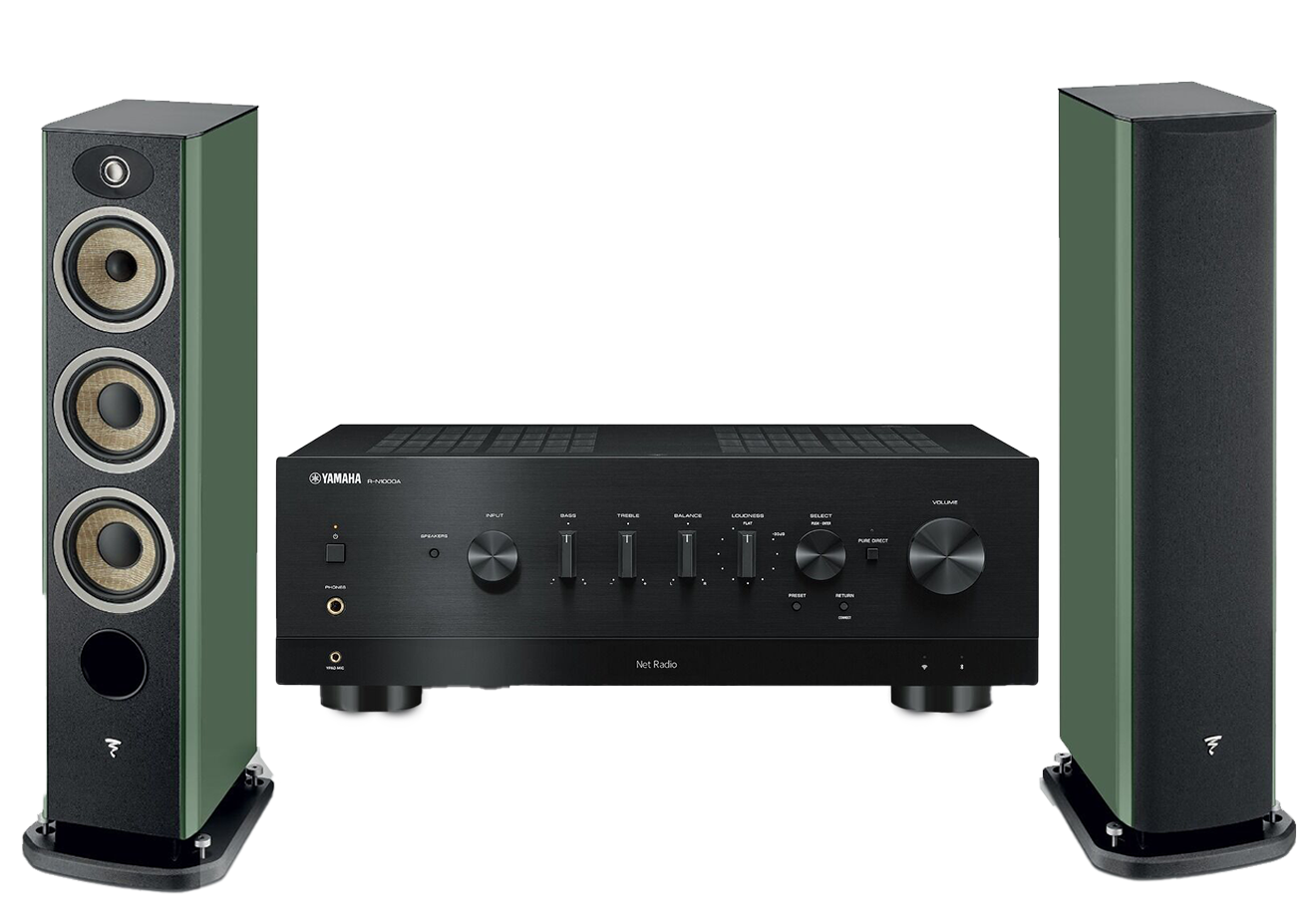 Yamaha R-N1000A Network Receiver Amplifier + Focal Aria Evo X N2 Floor-Standing Speakers