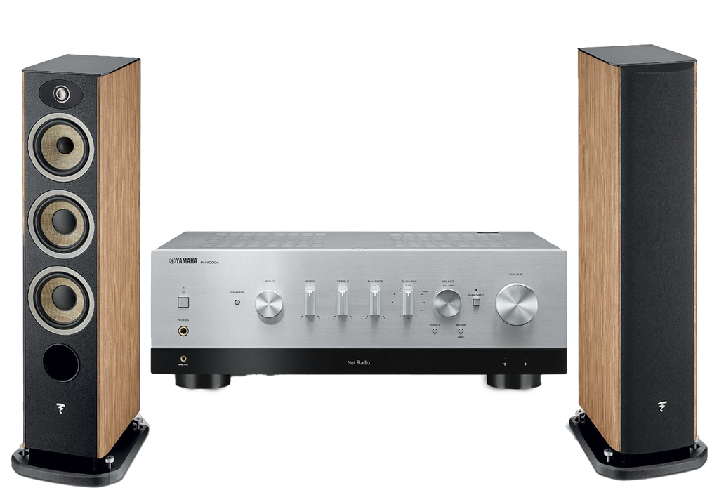 Yamaha R-N1000A Network Receiver Amplifier + Focal Aria Evo X N2 Floor-Standing Speakers