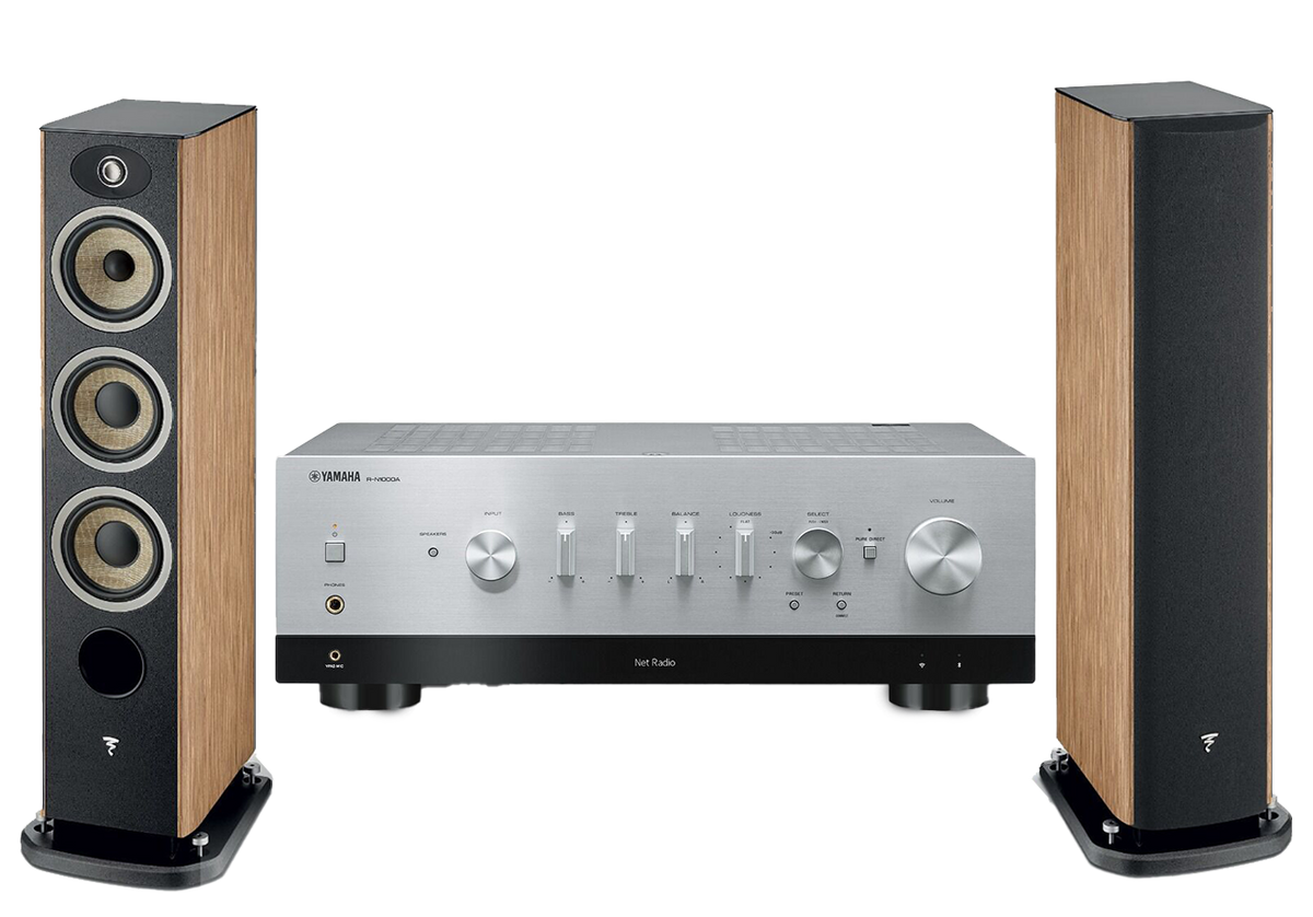 Yamaha R-N1000A Network Receiver Amplifier + Focal Aria Evo X N2 Floor-Standing Speakers