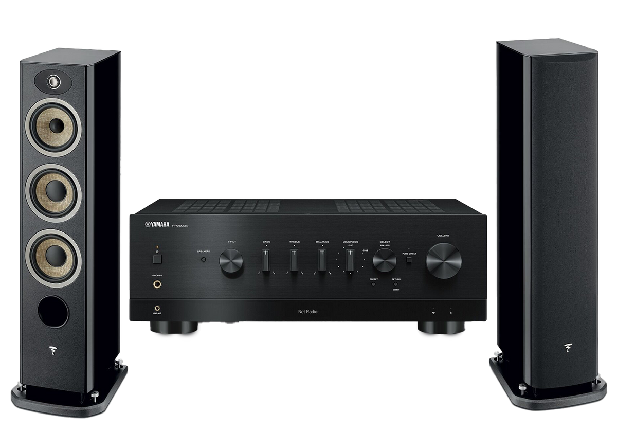 Yamaha R-N1000A Network Receiver Amplifier + Focal Aria Evo X N2 Floor-Standing Speakers