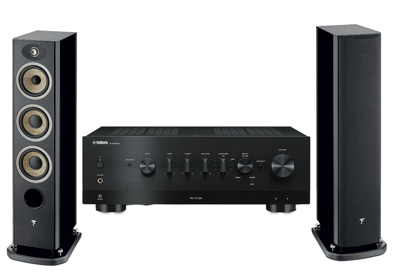 Yamaha R-N1000A Network Receiver Amplifier + Focal Aria Evo X N2 Floor-Standing Speakers