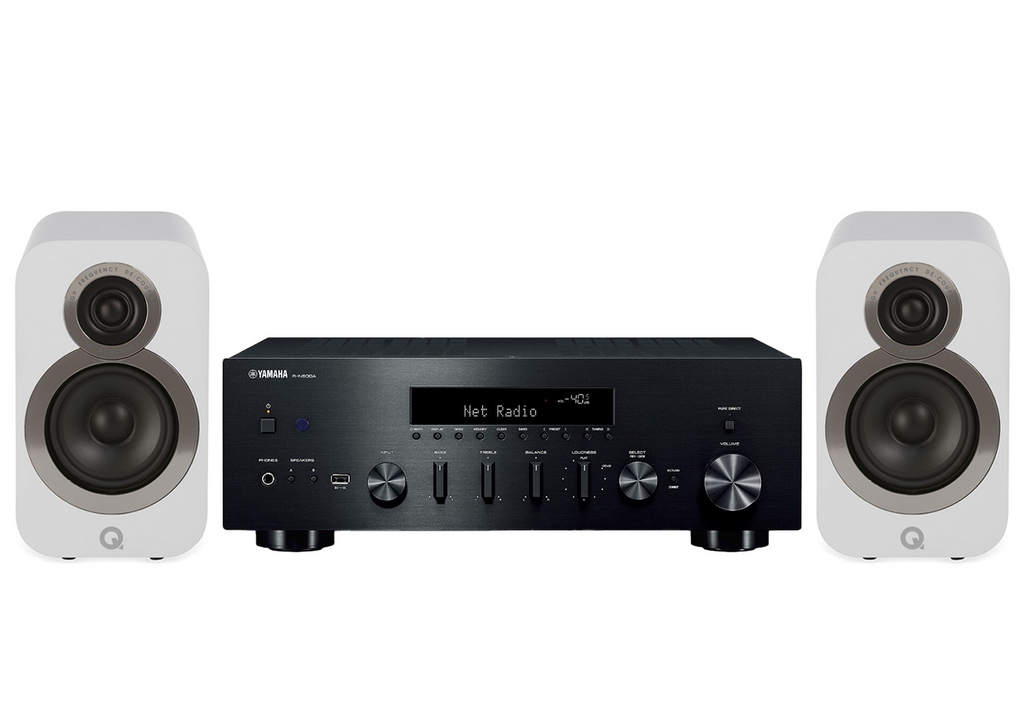 Yamaha R-N600A Network Receiver Amplifier + Q Acoustics 3020i Bookshelf Speakers