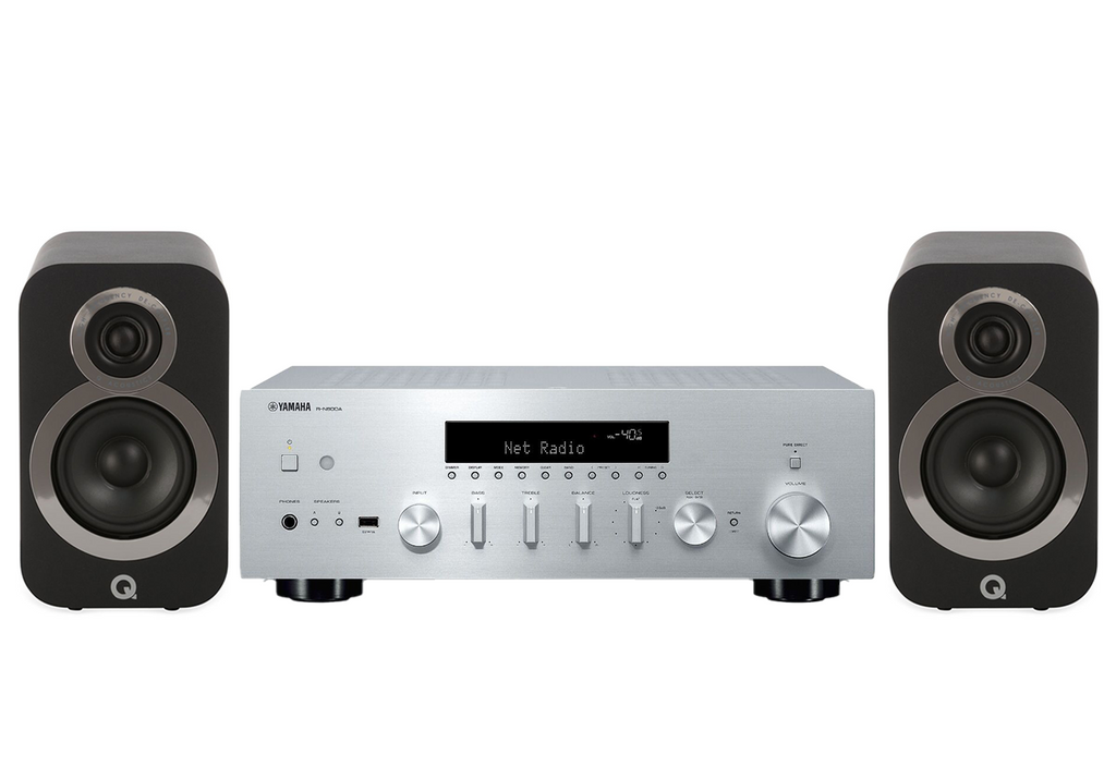 Yamaha R-N600A Network Receiver Amplifier + Q Acoustics 3020i Bookshelf Speakers