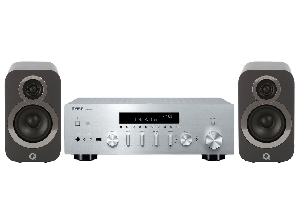Yamaha R-N600A Network Receiver Amplifier + Q Acoustics 3020i Bookshelf Speakers