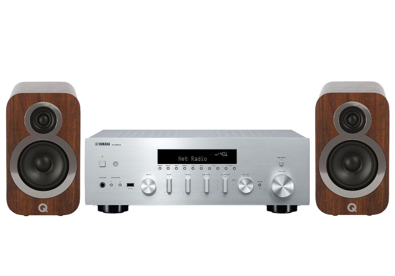 Yamaha R-N600A Network Receiver Amplifier + Q Acoustics 3020i Bookshelf Speakers