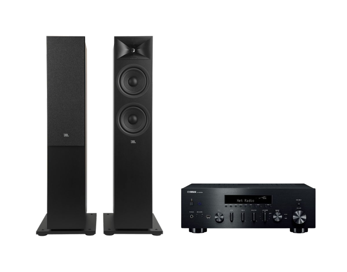 Yamaha R-N600A Hi-Fi Network Receiver Amplifier + JBL Stage 260F Floor Standing Speakers Package and 5 metres Classic 79 Strand