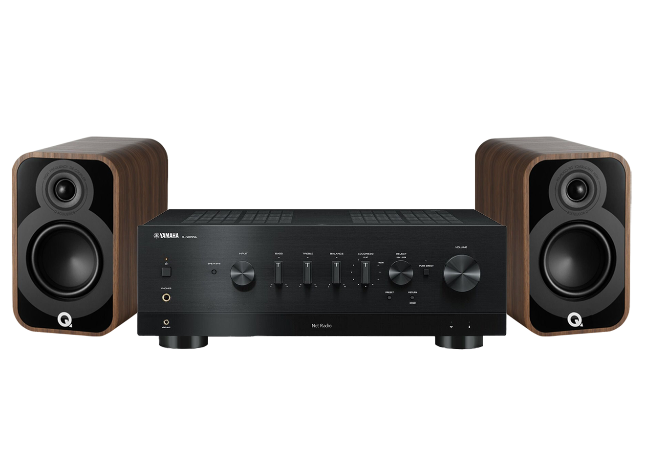 Yamaha R-N800A Network Receiver Amplifier + Q Acoustics 5020 Bookshelf Speakers