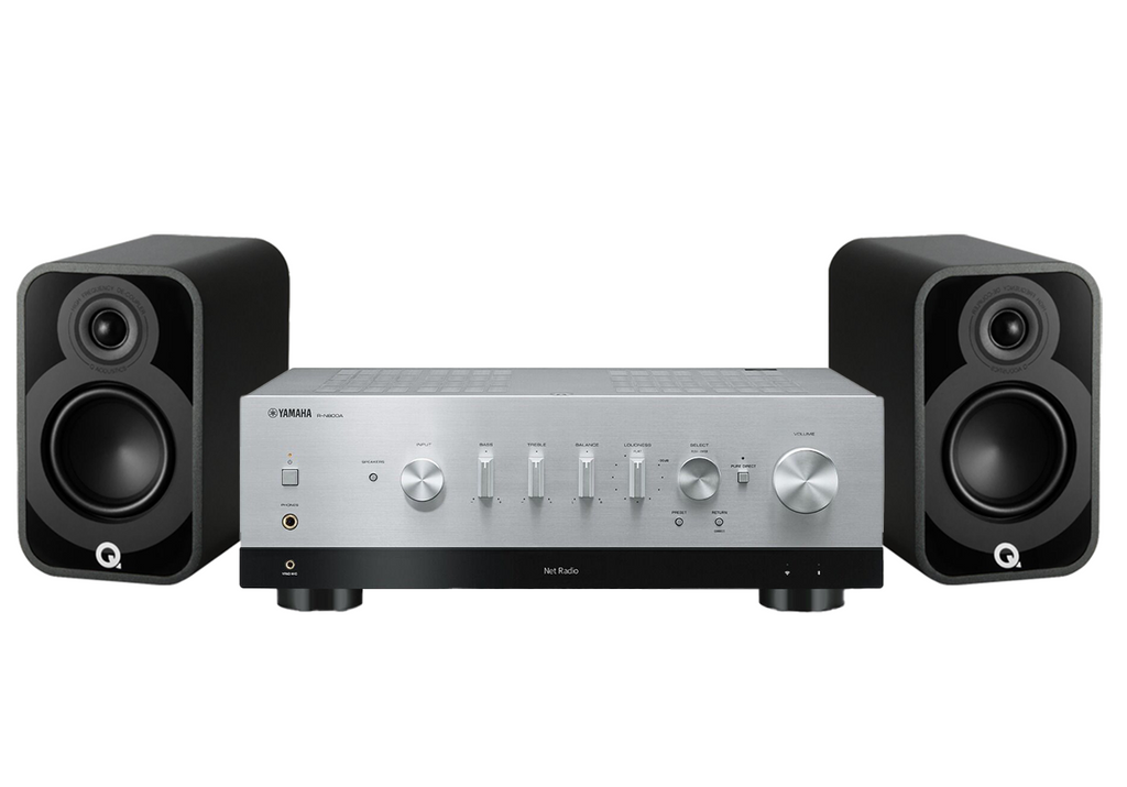 Yamaha R-N800A Network Receiver Amplifier + Q Acoustics 5020 Bookshelf Speakers