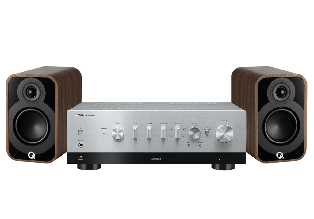 Yamaha R-N800A Network Receiver Amplifier + Q Acoustics 5020 Bookshelf Speakers
