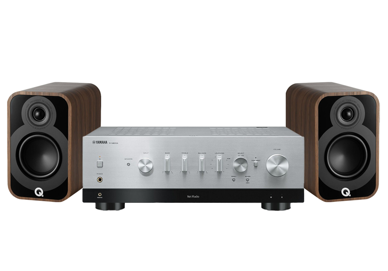 Yamaha R-N800A Network Receiver Amplifier + Q Acoustics 5020 Bookshelf Speakers