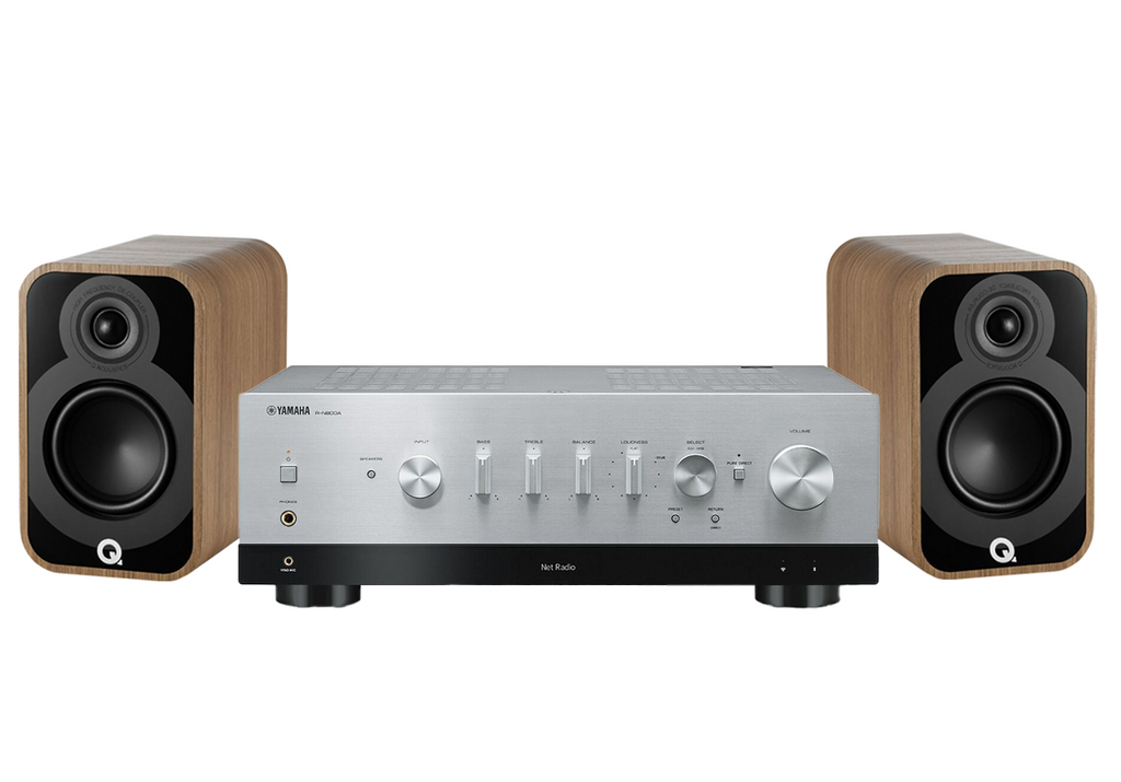 Yamaha R-N800A Network Receiver Amplifier + Q Acoustics 5020 Bookshelf Speakers