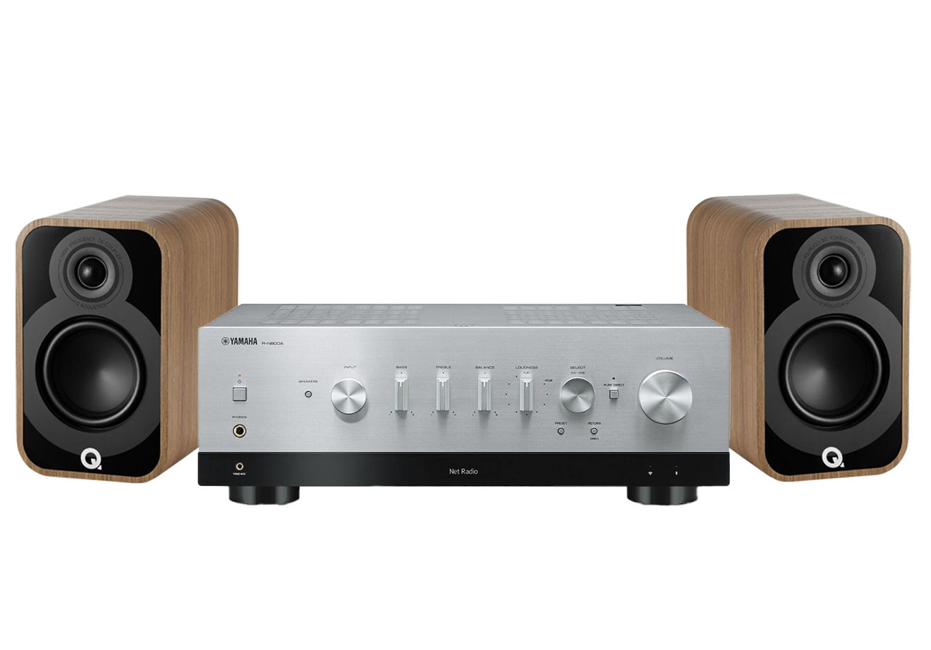 Yamaha R-N800A Network Receiver Amplifier + Q Acoustics 5020 Bookshelf Speakers