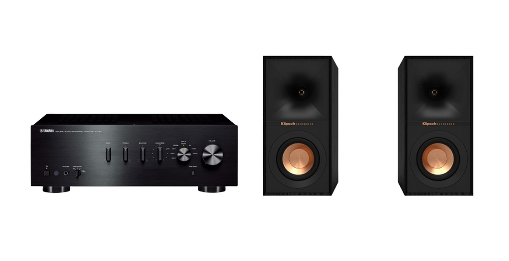 Yamaha A-S301 Stereo Amplifier + Klipsch R-40M Bookshelf Speakers