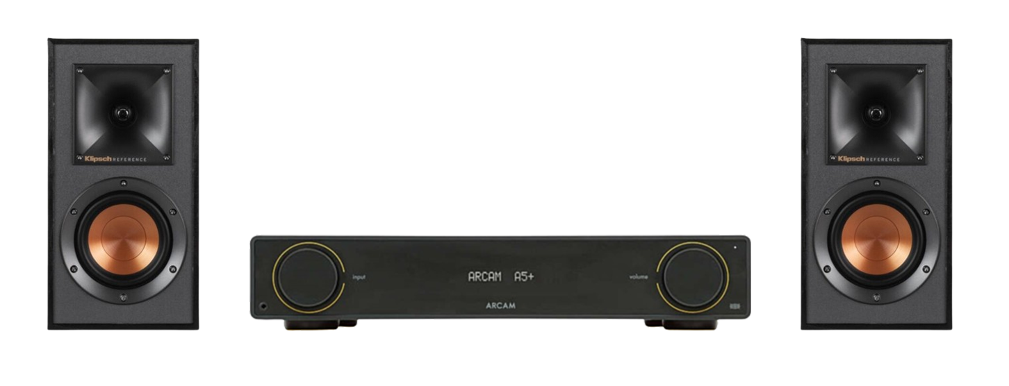 ARCAM A5+ Radia Plus Amplifier + Klipsch R-41M Speakers Package and 5 metres Classic 79 Strand