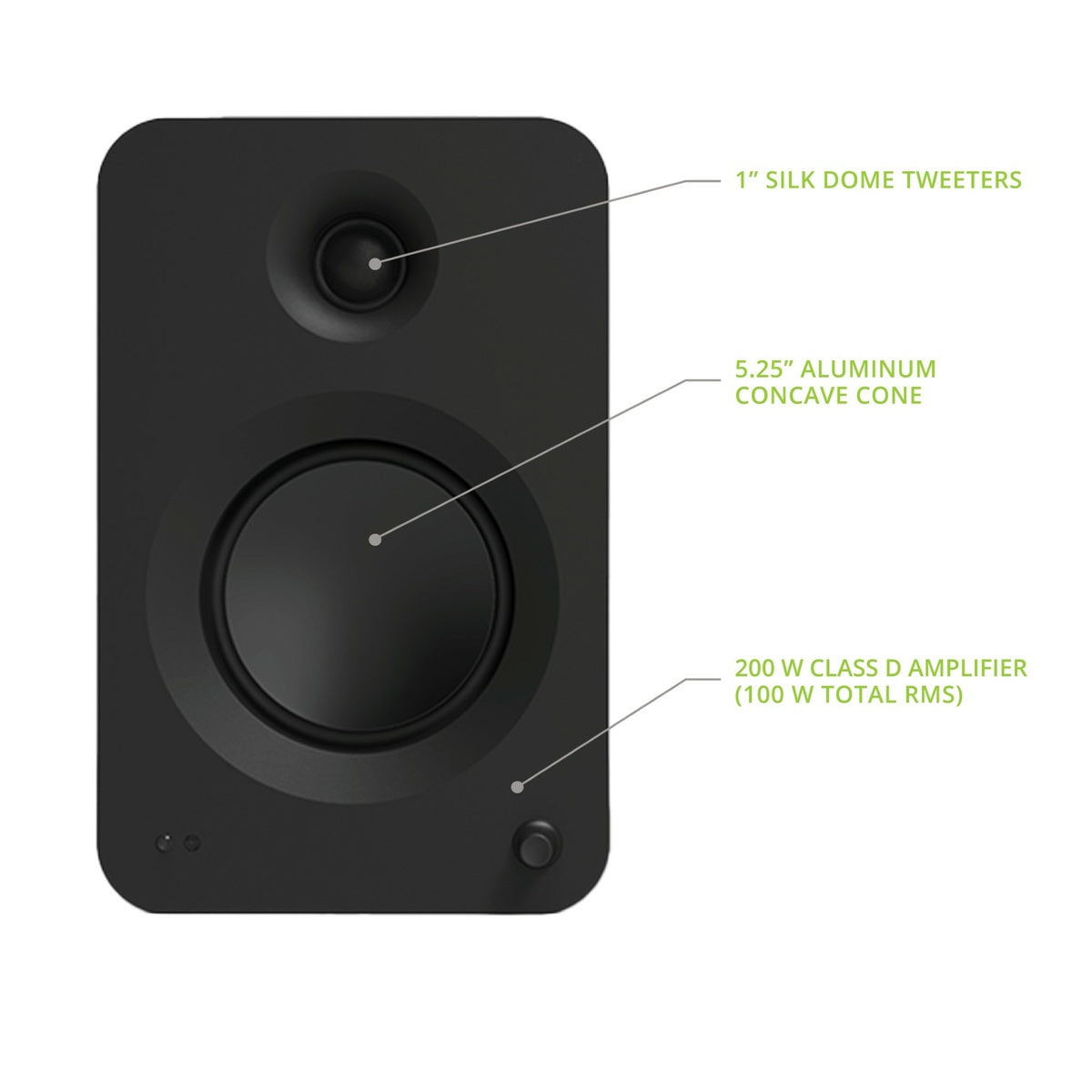 Kanto REN 200W Powered Bookshelf Speakers with HDMI ARC (Matte Black)