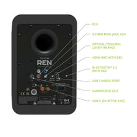 Kanto REN 200W Powered Bookshelf Speakers with HDMI ARC (Matte Black)