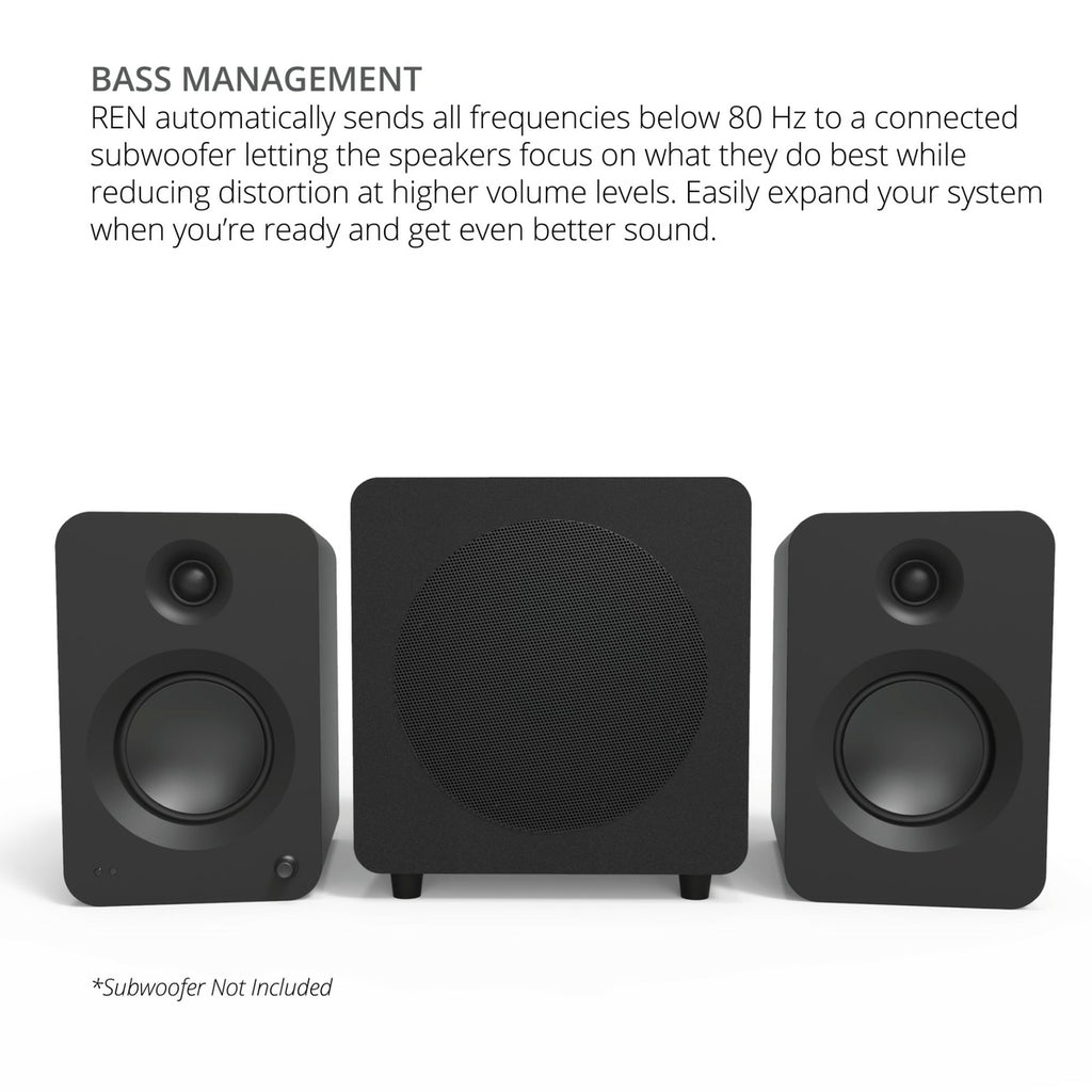 Kanto REN 200W Powered Bookshelf Speakers with HDMI ARC (Matte Black)