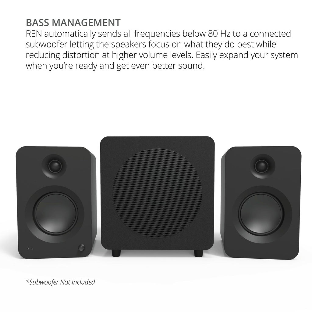 Kanto REN 200W Powered Bookshelf Speakers with HDMI ARC (Matte Grey)