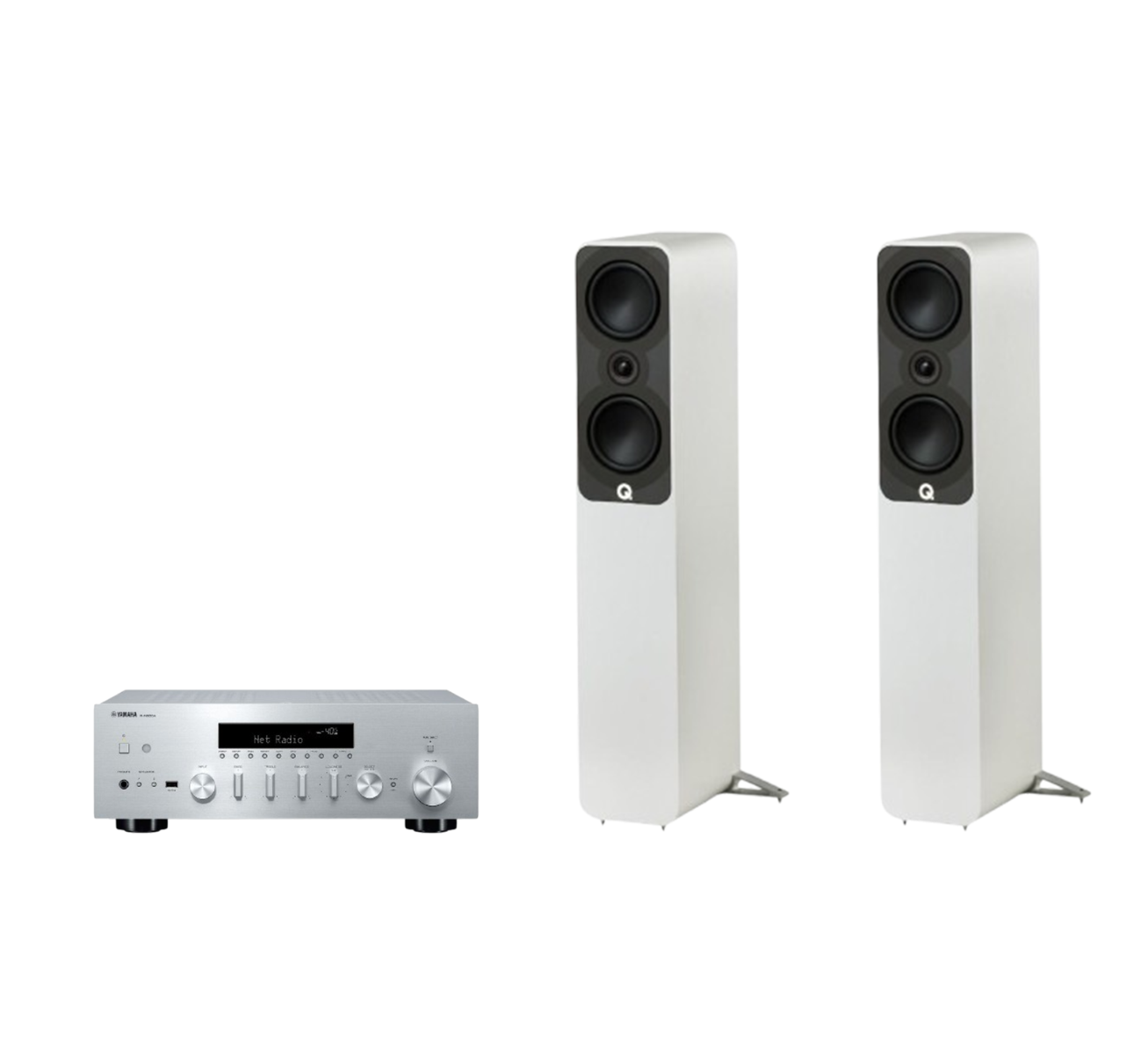 Yamaha R-N600A Hi-Fi Network Receiver Amplifier + Q Acoustics 5040 Floor Standing Speakers Package and 5 metres Classic 79 Strand