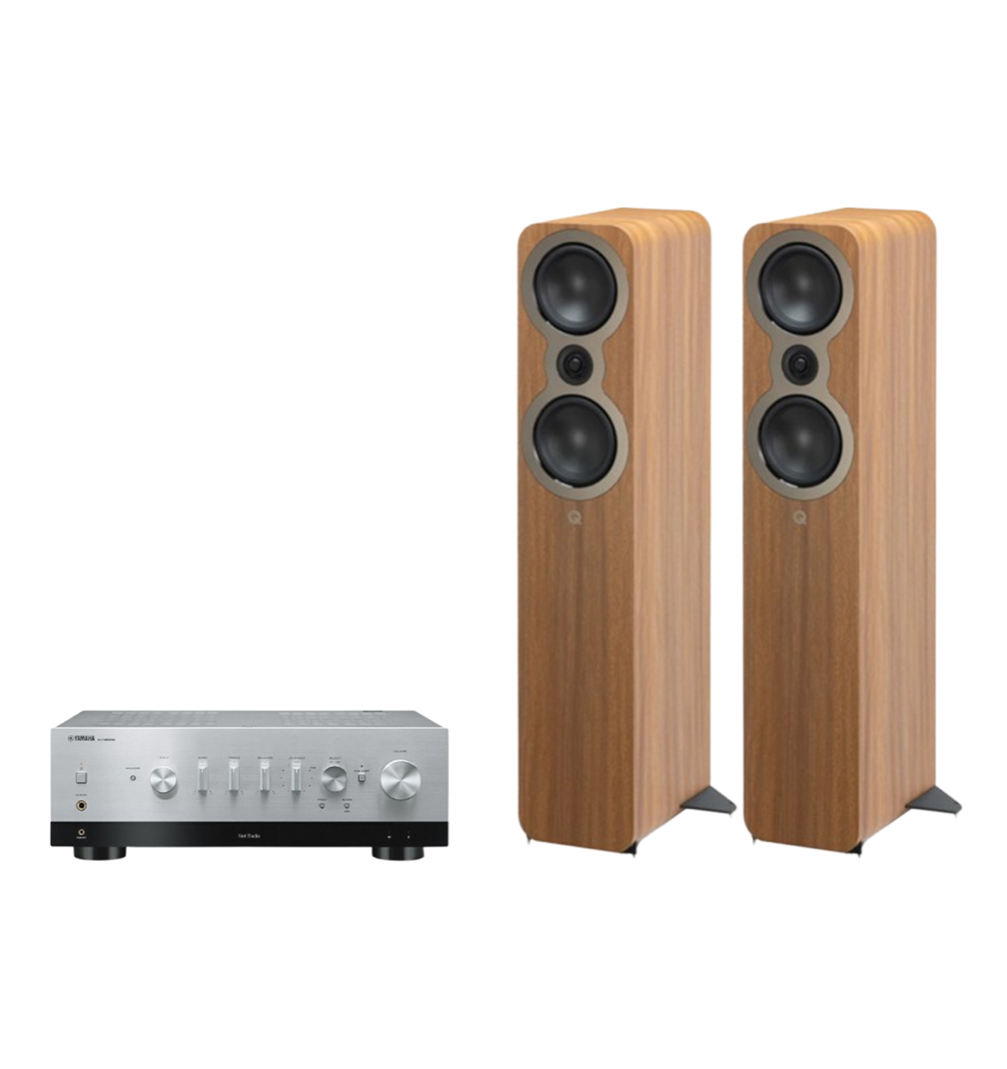 Yamaha R-N1000A High-End Network Receiver Amplifier + Q Acoustics 3050c Floor Standing Speakers Package and 5 metres Classic 79 Strand