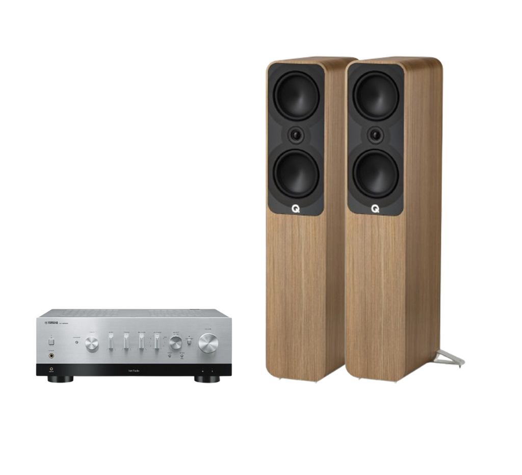 Yamaha R-N1000A Hi-Fi Network Receiver Amplifier + Q Acoustics 5050 Floor Standing Speakers Package and 5 metres Classic 79 Strand