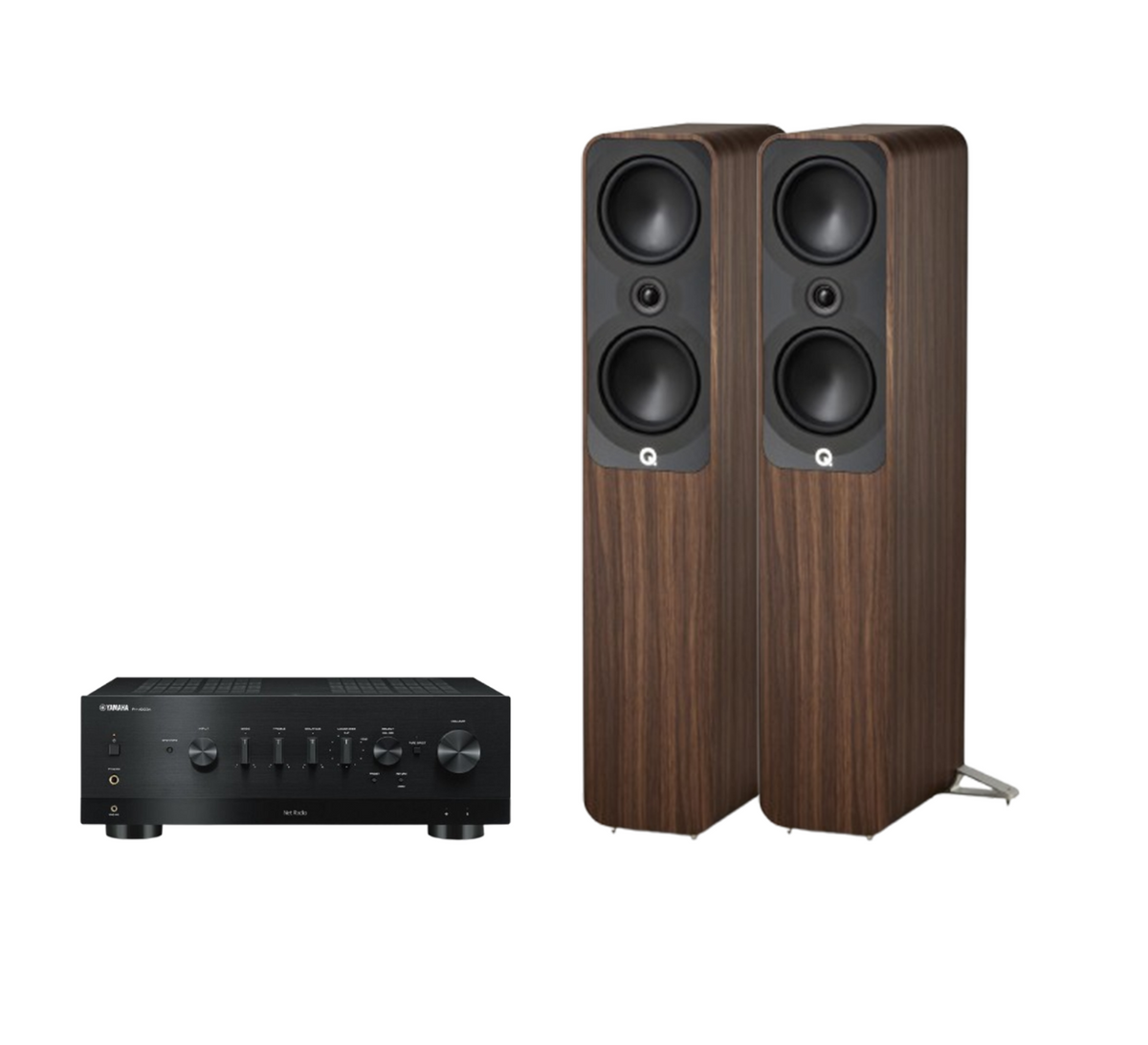 Yamaha R-N1000A Hi-Fi Network Receiver Amplifier + Q Acoustics 5050 Floor Standing Speakers Package and 5 metres Classic 79 Strand