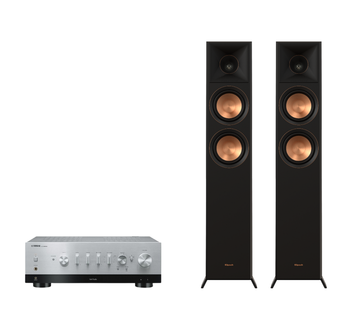 Yamaha R-N1000A High-End Network Receiver Amplifier + Klipsch RP-6000F II Floor Standing Speakers Package and 5 metres Classic 79 Strand