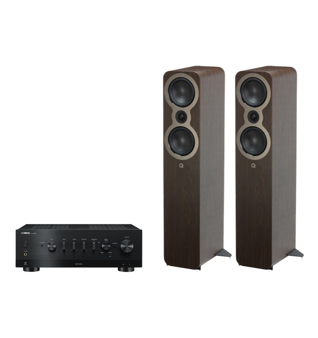 Yamaha R-N1000A High-End Network Receiver Amplifier + Q Acoustics 3050c Floor Standing Speakers Package and 5 metres Classic 79 Strand